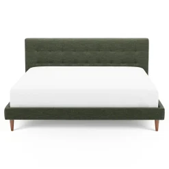 Sven King Tufted Bed - Fir Green