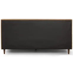 Sven King Tufted Leather Bed - Charme Tan
