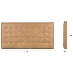 Sven King Tufted Leather Headboard - Charme Tan