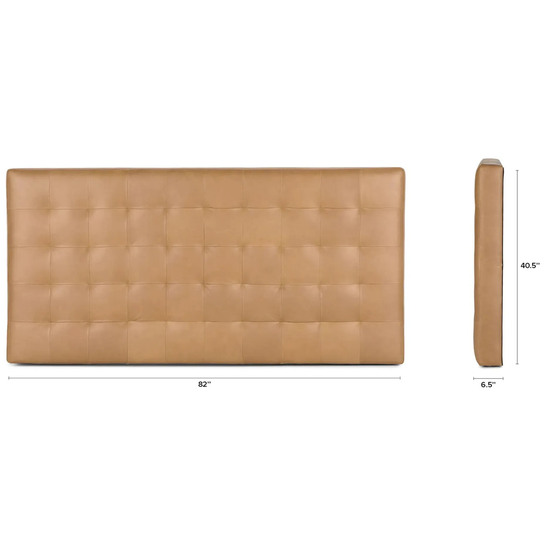 Sven King Tufted Leather Headboard - Charme Tan