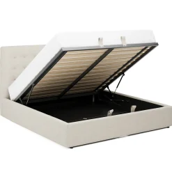 Sven King Tufted Storage Bed - Biscuit Cream