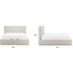 Sven King Tufted Storage Bed - Biscuit Cream
