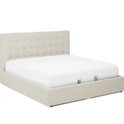 Sven King Tufted Storage Bed - Biscuit Cream