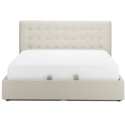 Sven King Tufted Storage Bed - Biscuit Cream