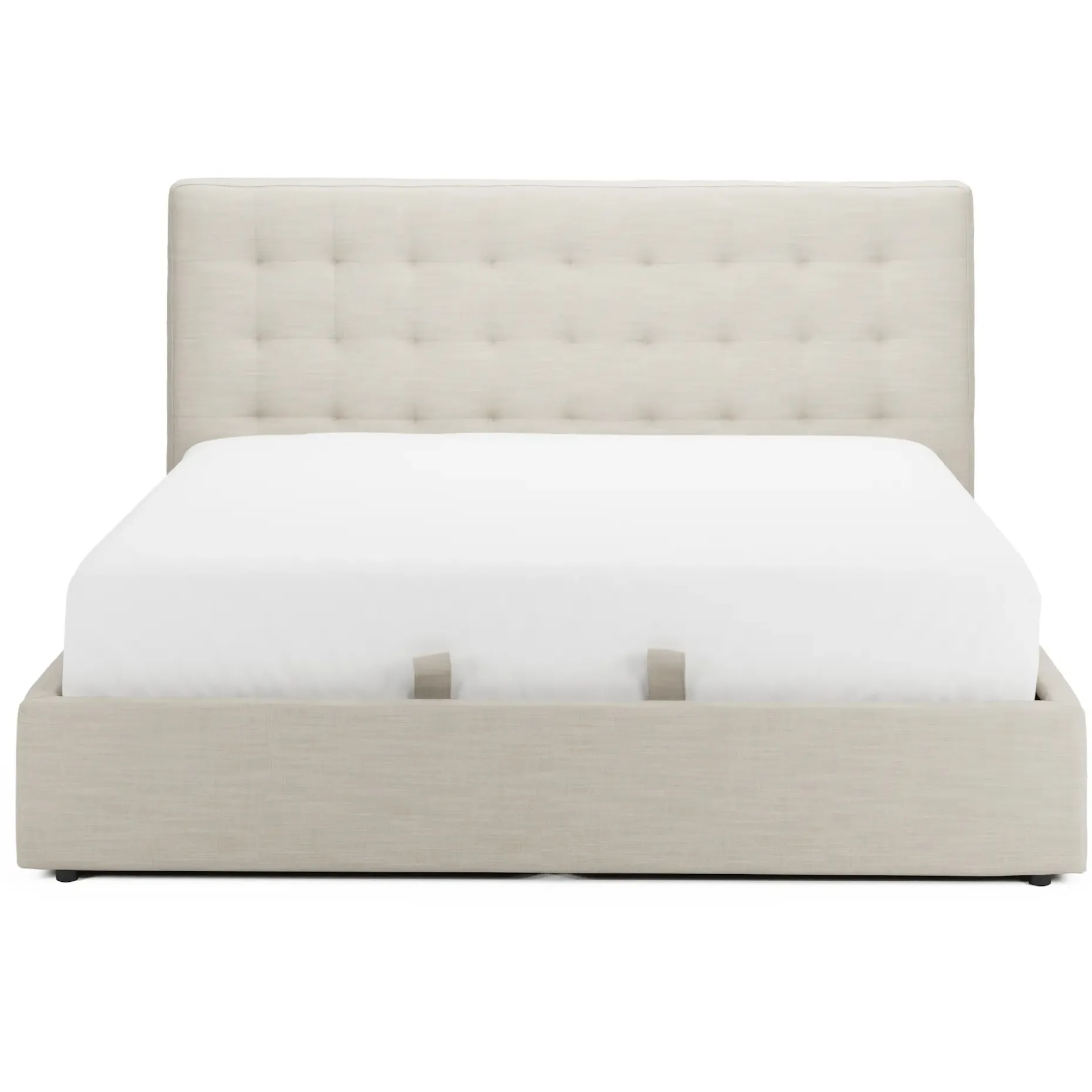 Sven King Tufted Storage Bed - Biscuit Cream