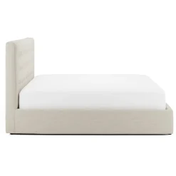 Sven King Tufted Storage Bed - Biscuit Cream