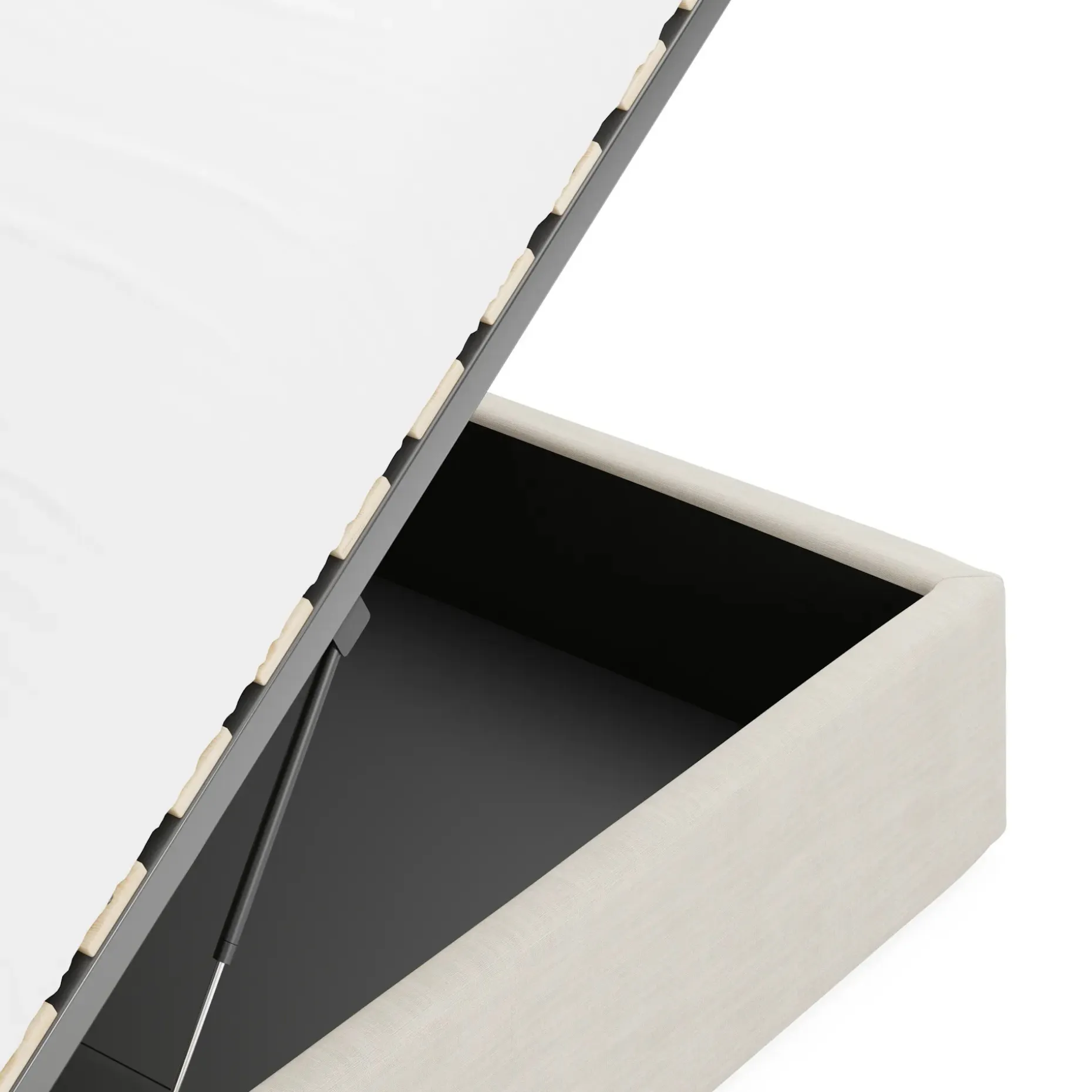 Sven King Tufted Storage Bed - Biscuit Cream