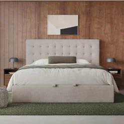 Sven King Tufted Storage Bed - Birch Ivory