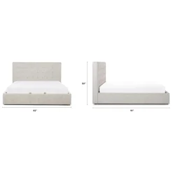 Sven King Tufted Storage Bed - Birch Ivory