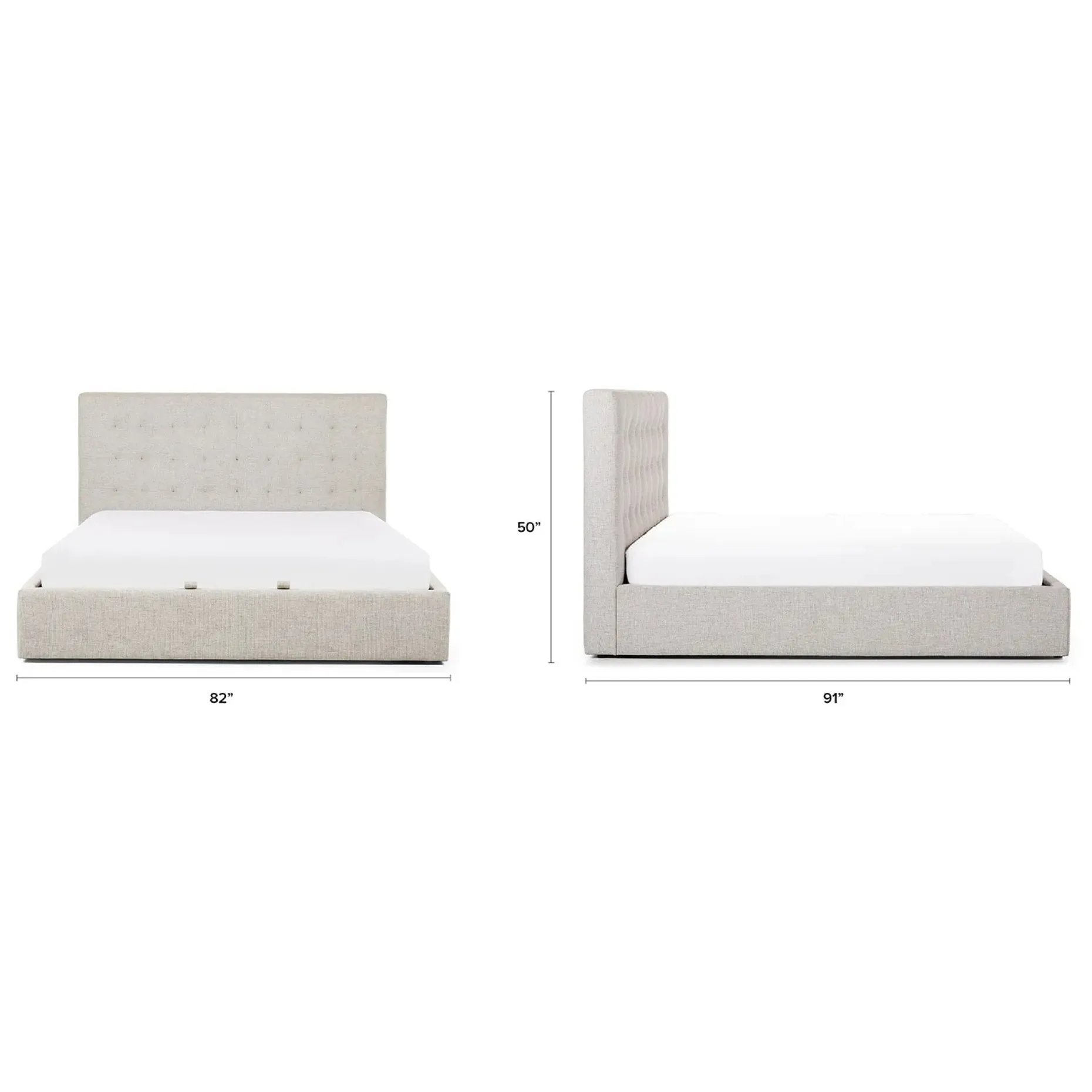 Sven King Tufted Storage Bed - Birch Ivory