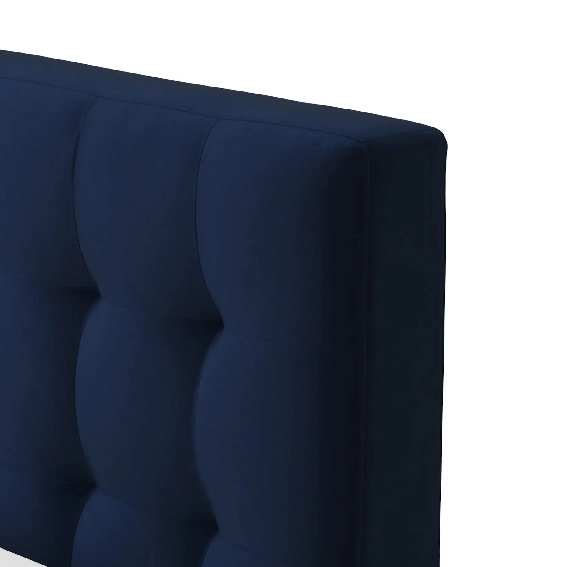 Sven King Tufted Velvet Bed - Plush Cascadia Blue