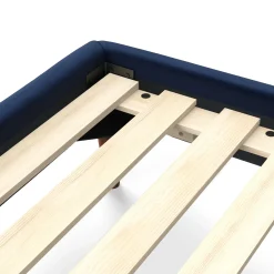 Sven King Tufted Velvet Bed - Plush Cascadia Blue