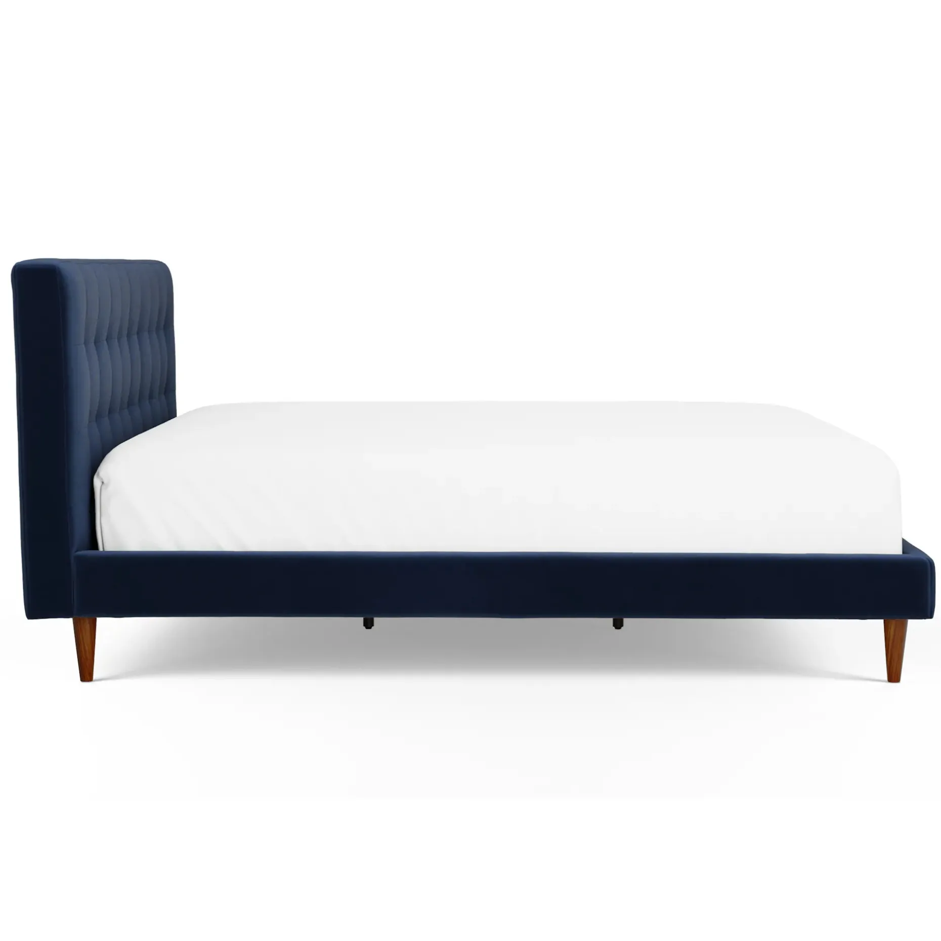 Sven King Tufted Velvet Bed - Plush Cascadia Blue