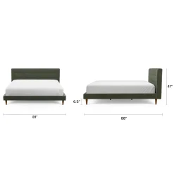 Sven King Tufted Velvet Bed - Plush Pacific Green
