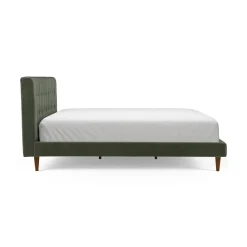 Sven King Tufted Velvet Bed - Plush Pacific Green