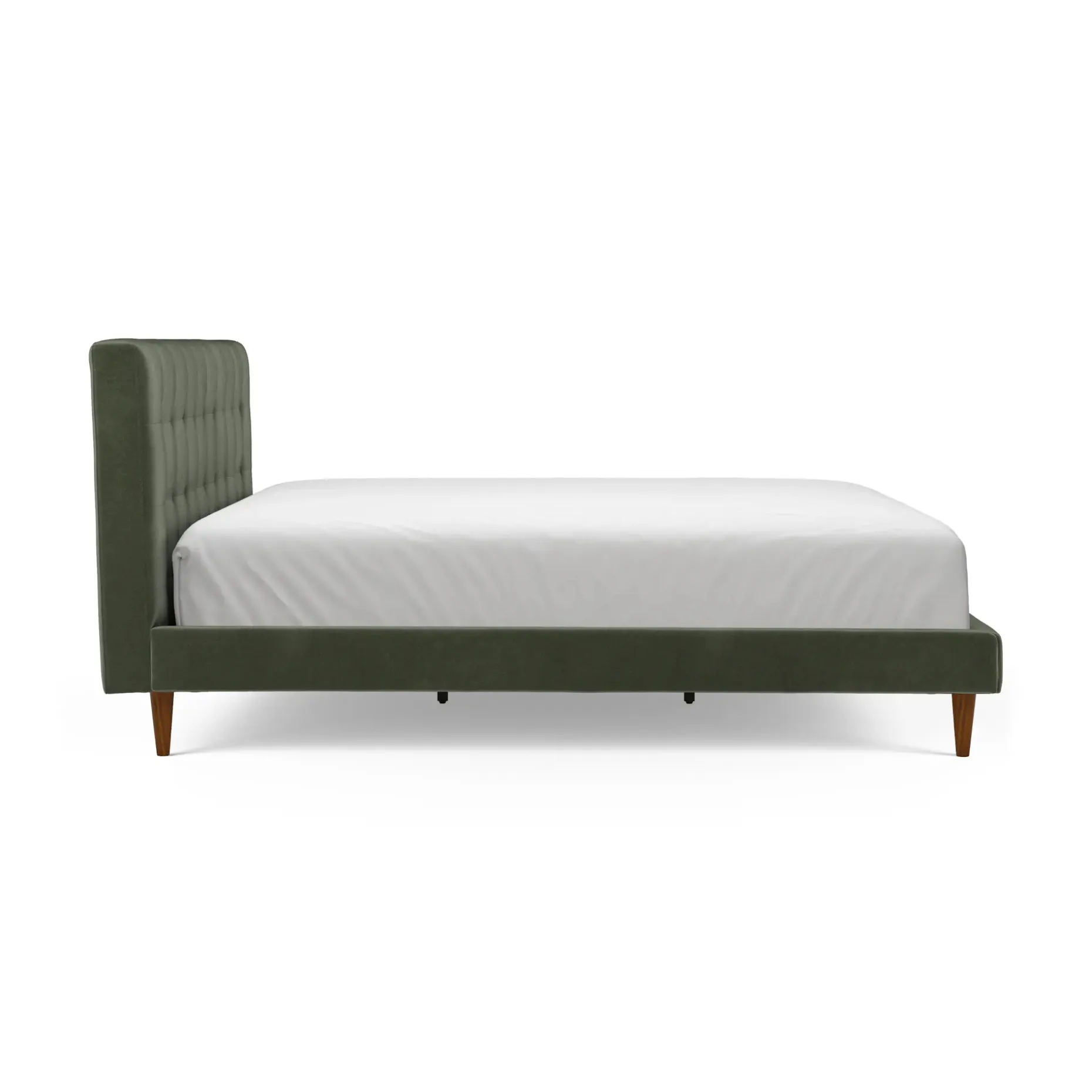 Sven King Tufted Velvet Bed - Plush Pacific Green