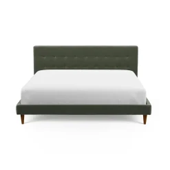 Sven King Tufted Velvet Bed - Plush Pacific Green