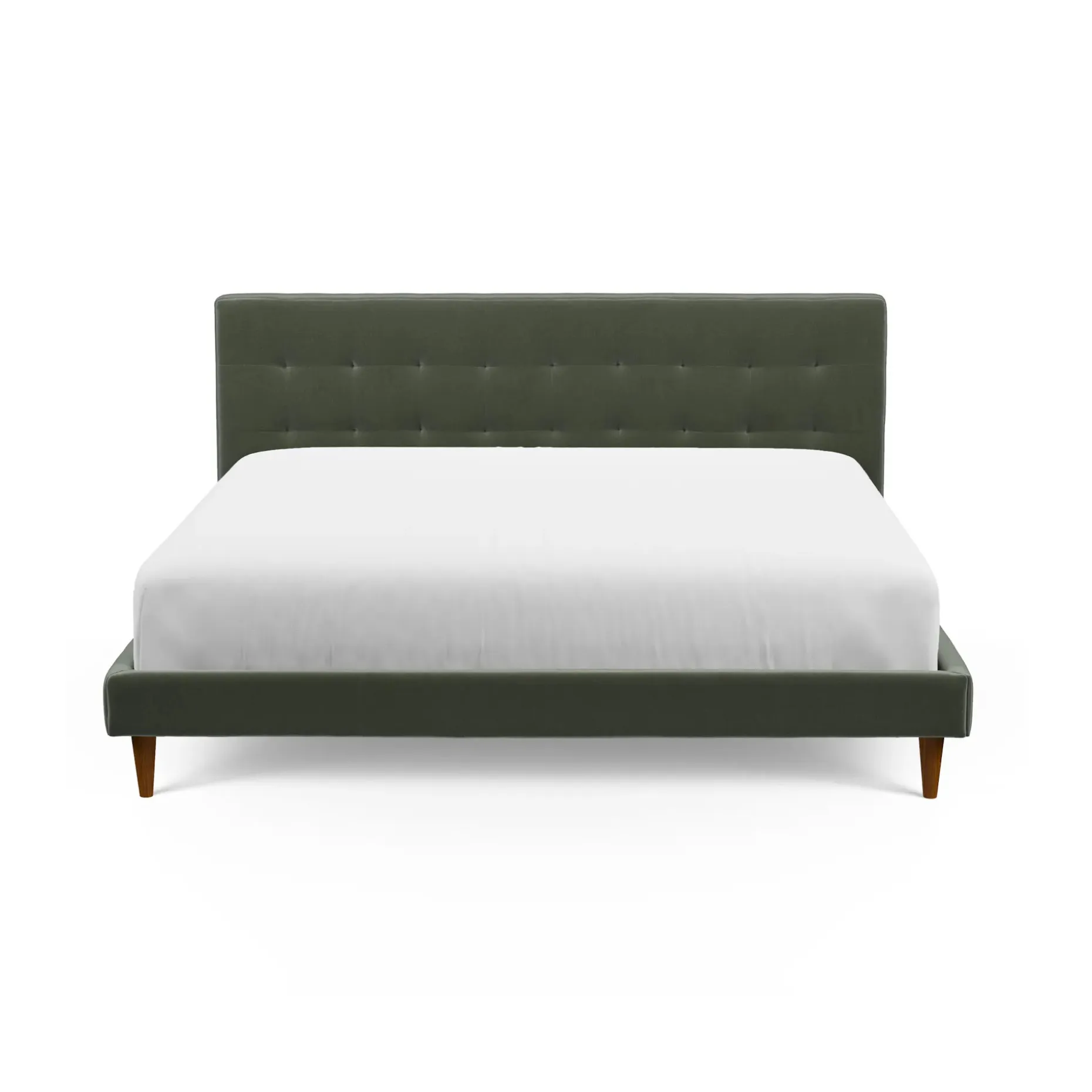 Sven King Tufted Velvet Bed - Plush Pacific Green