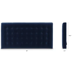 Sven King Tufted Velvet Headboard - Plush Cascadia Blue
