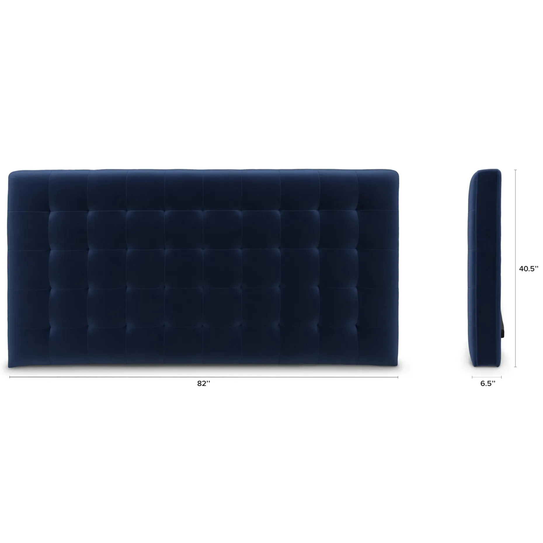 Sven King Tufted Velvet Headboard - Plush Cascadia Blue