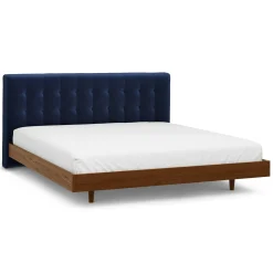 Sven King Tufted Velvet Headboard - Plush Cascadia Blue