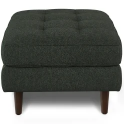 Sven 30" Ottoman - Green Wool Bouclé