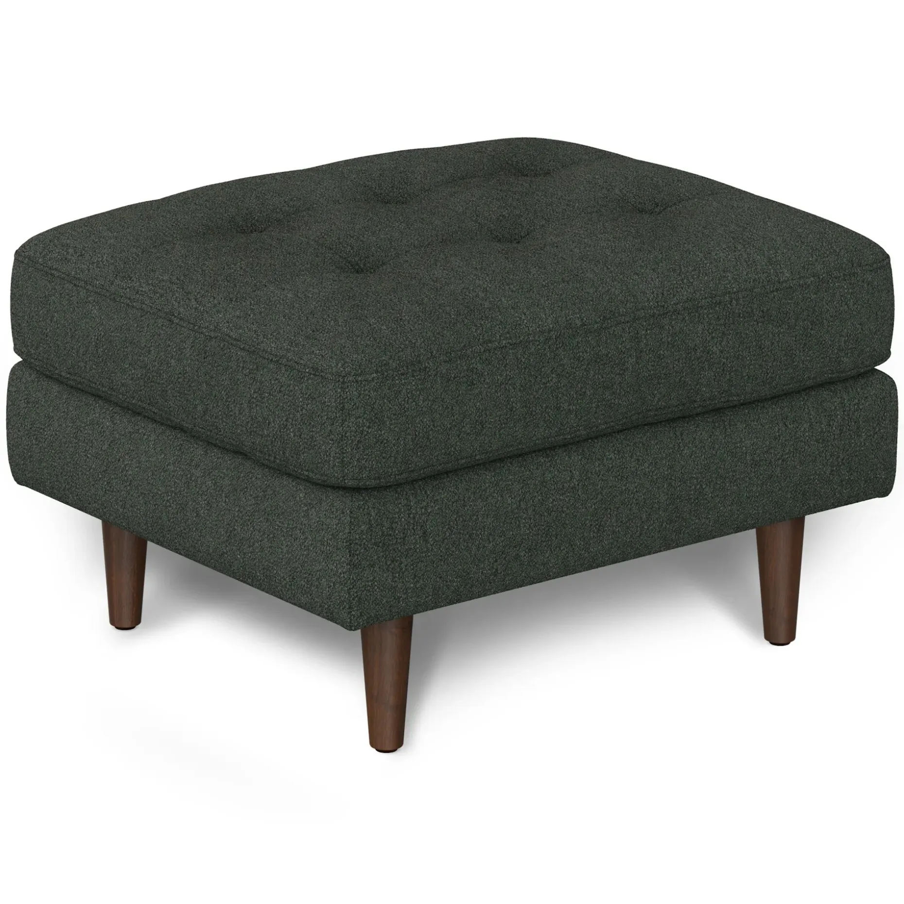 Sven 30" Ottoman - Green Wool Bouclé