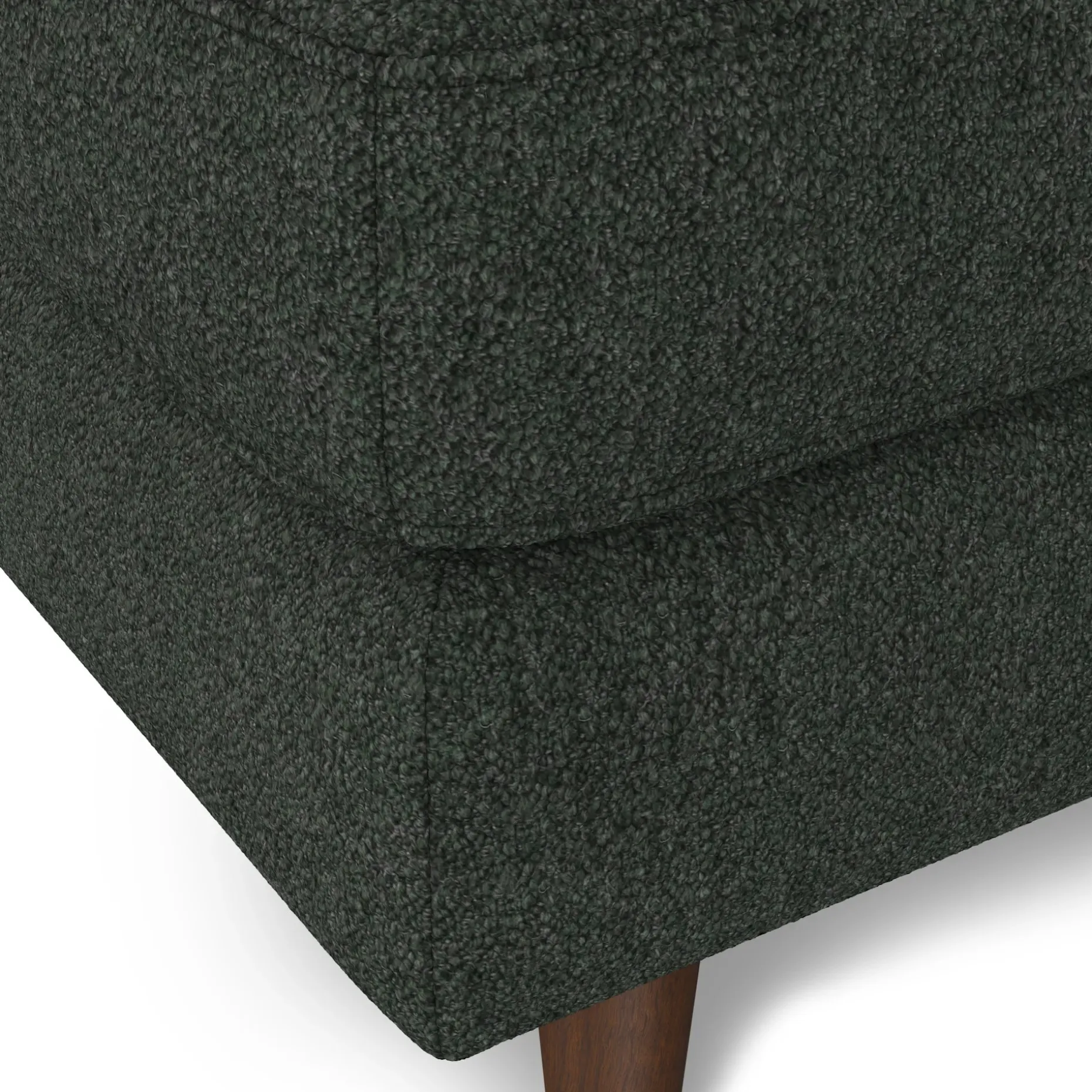 Sven 30" Ottoman - Green Wool Bouclé