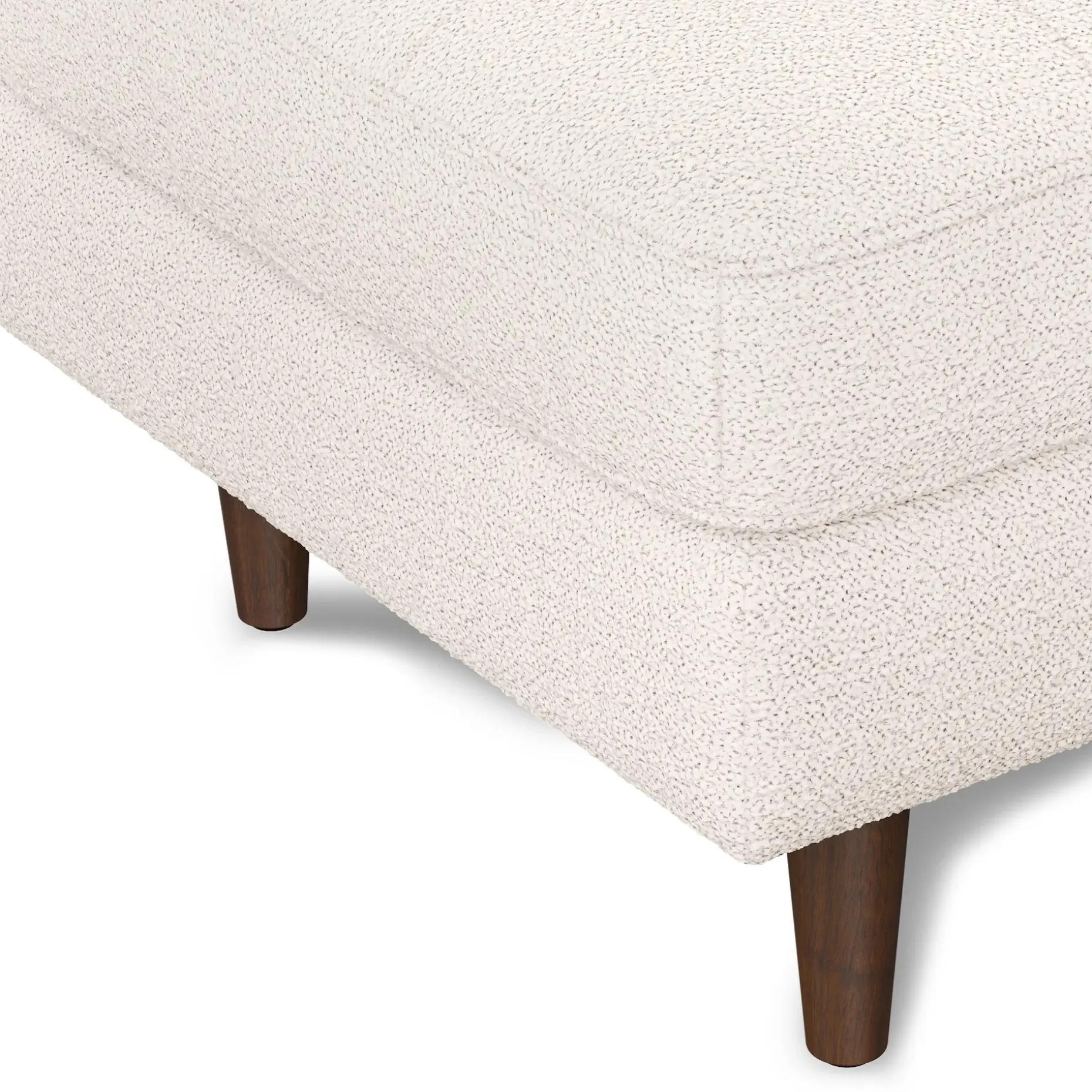 Sven 30" Ottoman - Ivory Wool Bouclé