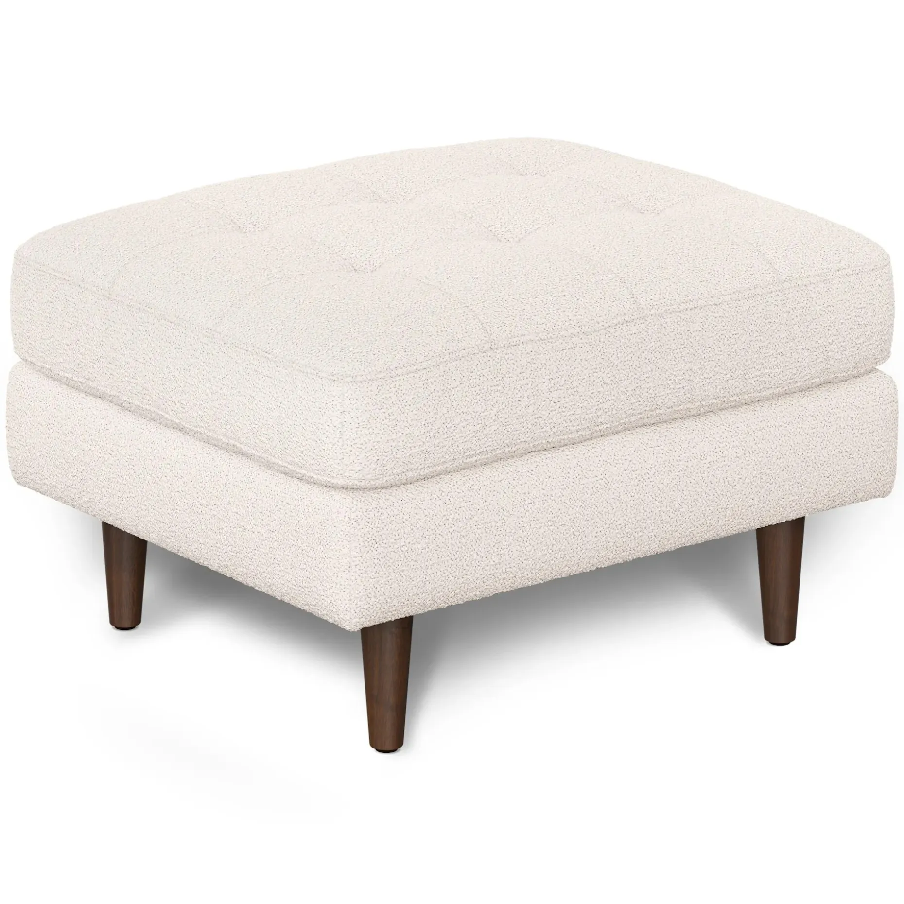 Sven 30" Ottoman - Ivory Wool Bouclé