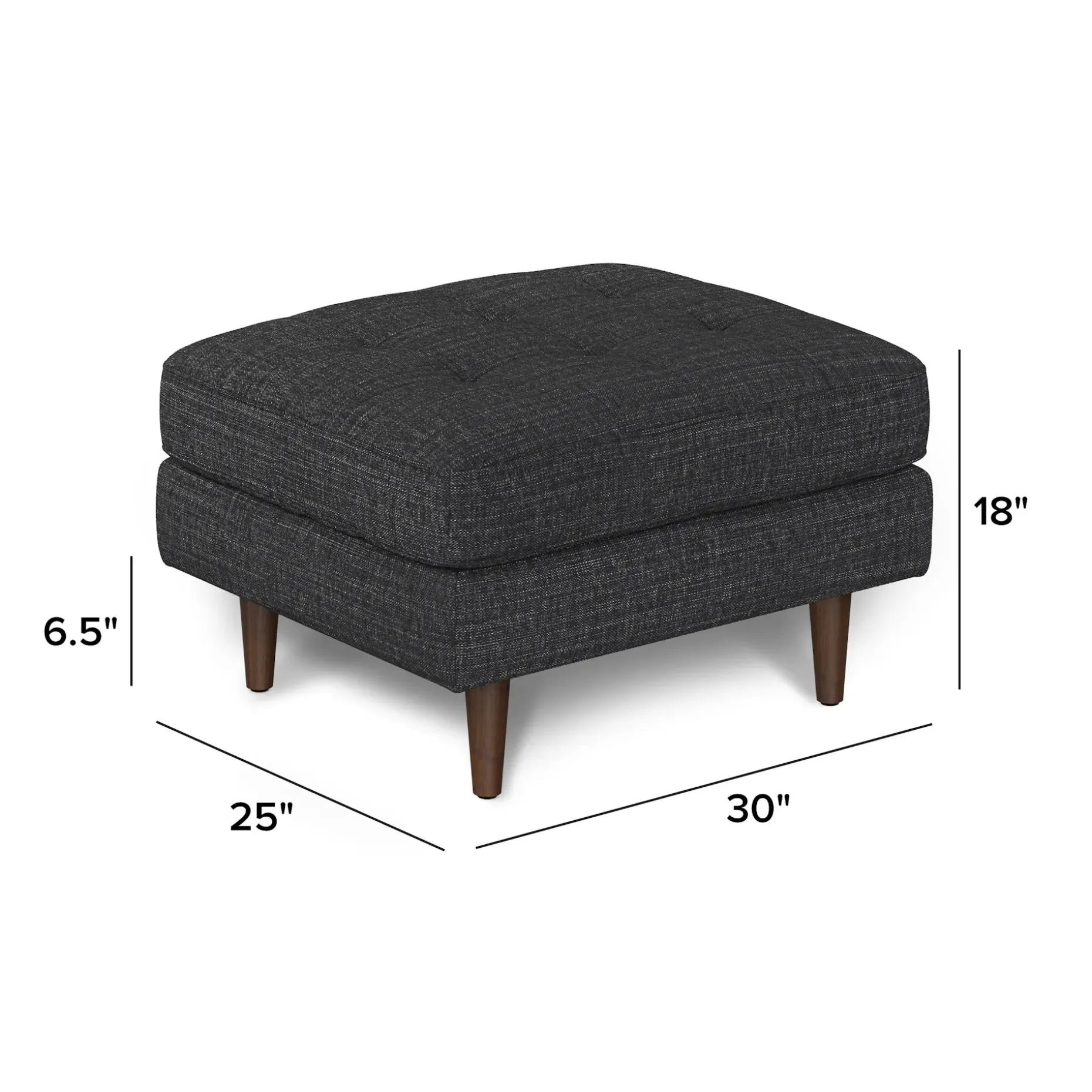 Sven 30" Ottoman - Napa Charcoal