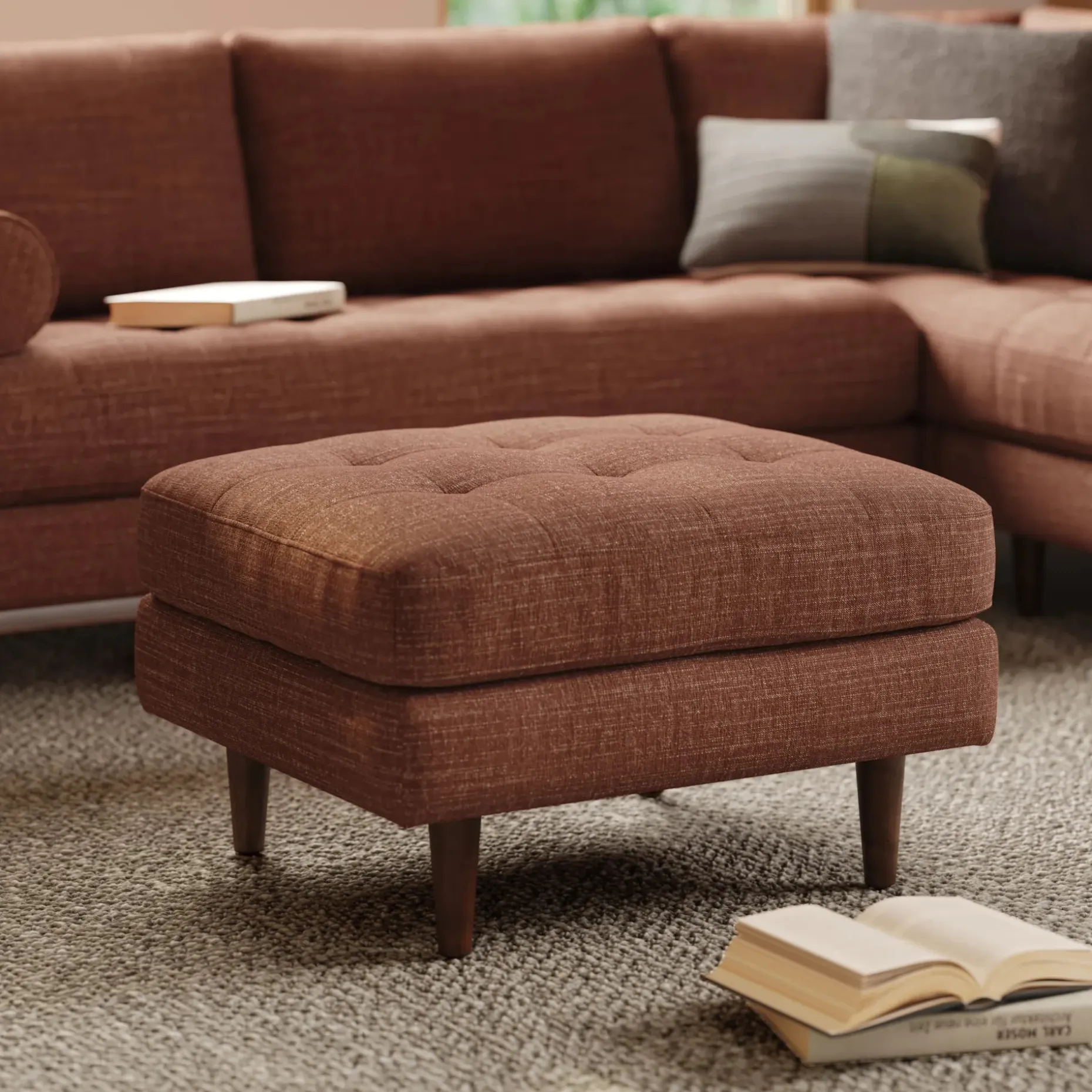 Sven 30" Ottoman - Napa Rust