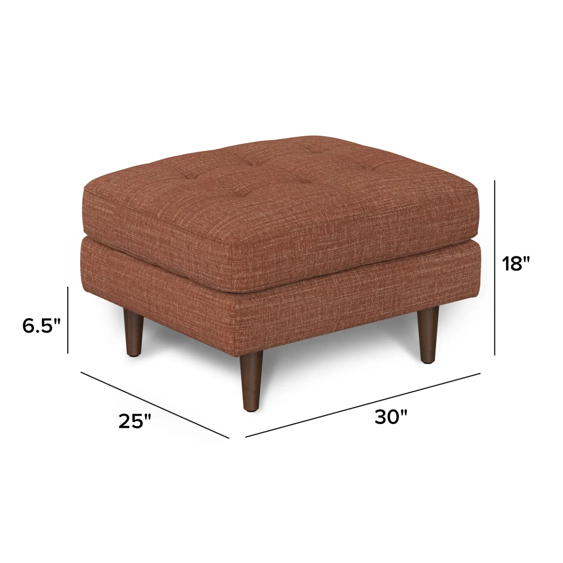 Sven 30" Ottoman - Napa Rust