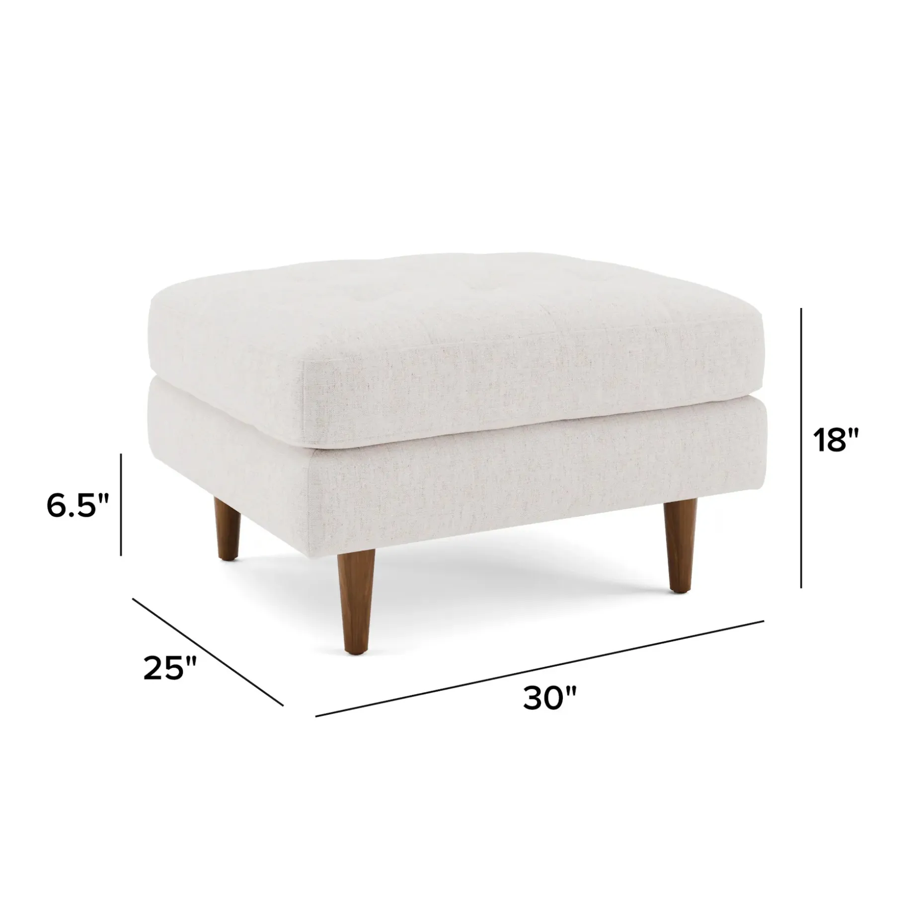 Sven 30" Ottoman - Napa White