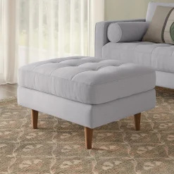 Sven 30" Ottoman - Silver Ivory
