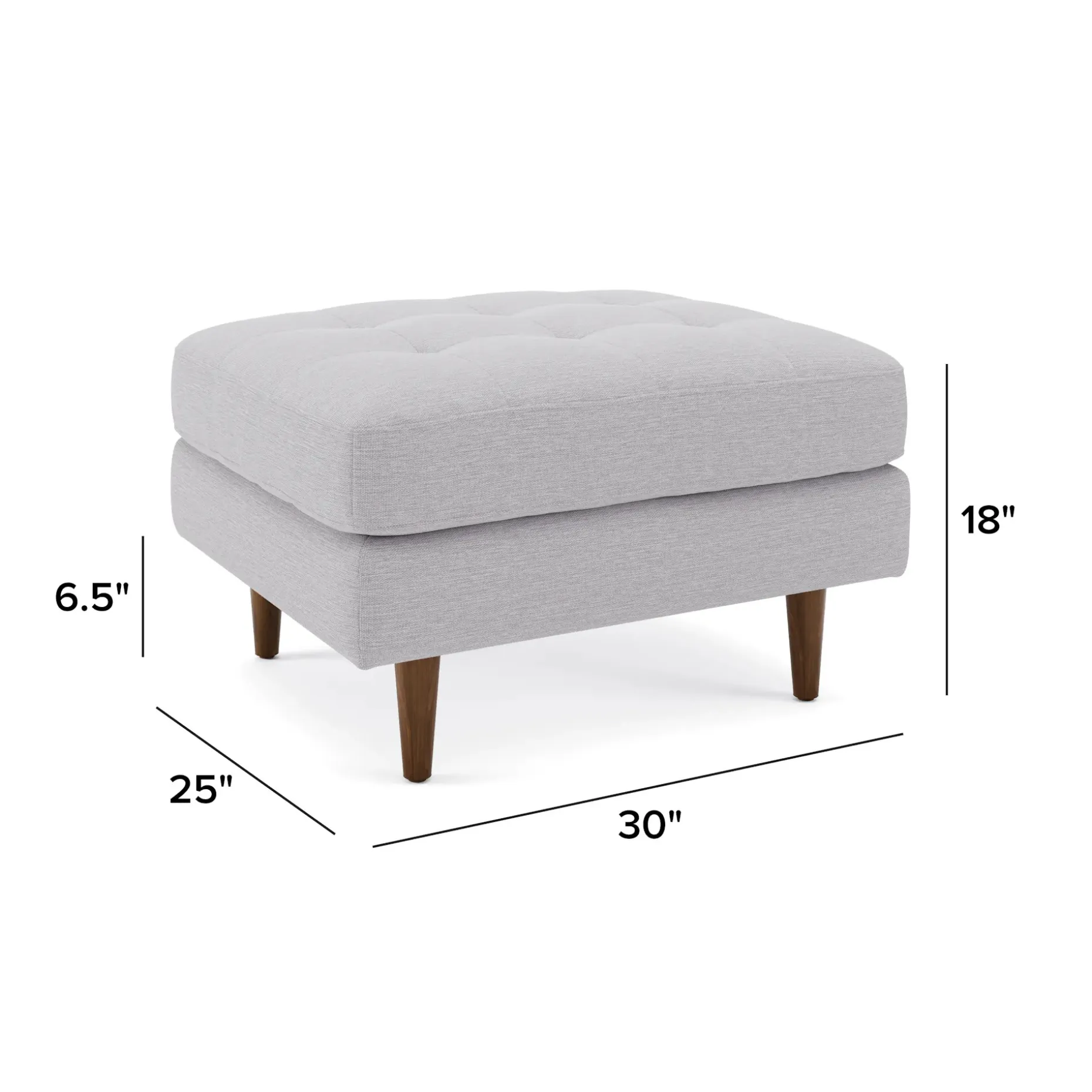 Sven 30" Ottoman - Silver Ivory