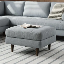 Sven 30" Ottoman - Silver Light Blue