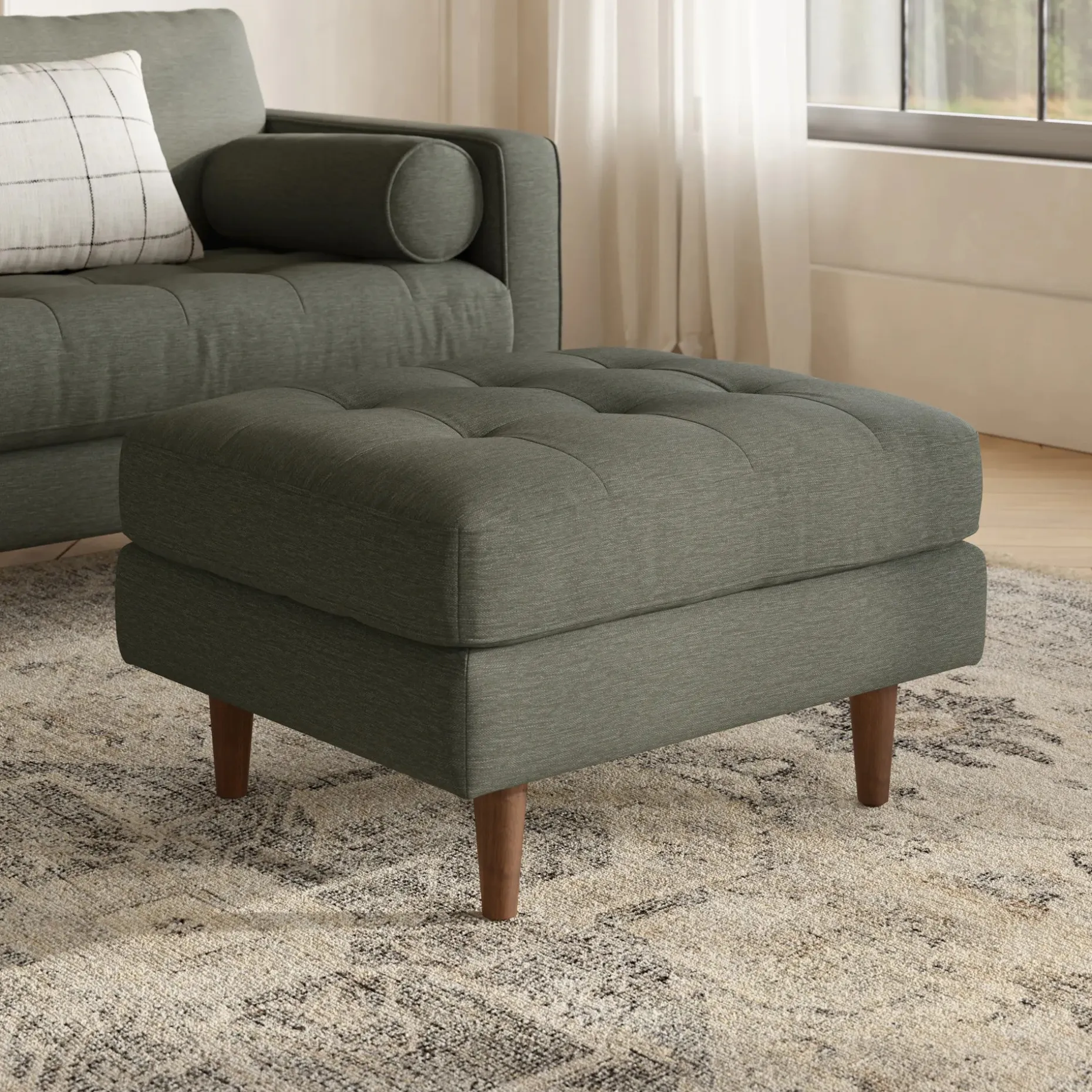 Sven 30" Ottoman - Silver Moss