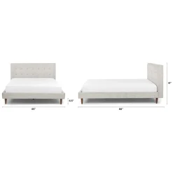 Sven Queen Tufted Bed - Birch Ivory