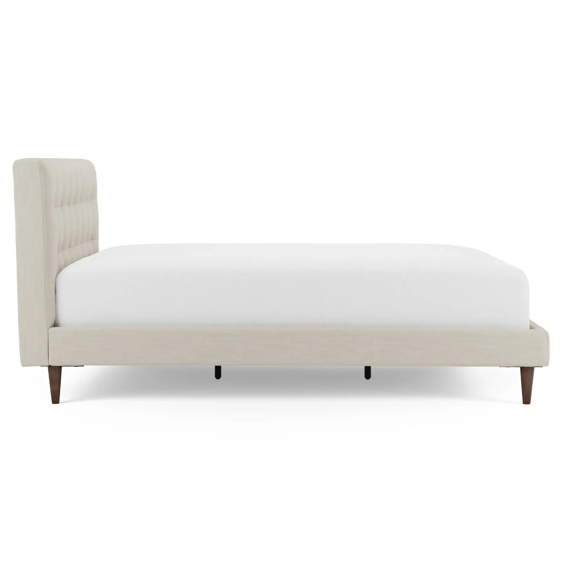 Sven Queen Tufted Bed - Biscuit Cream