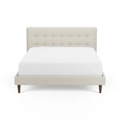 Sven Queen Tufted Bed - Biscuit Cream