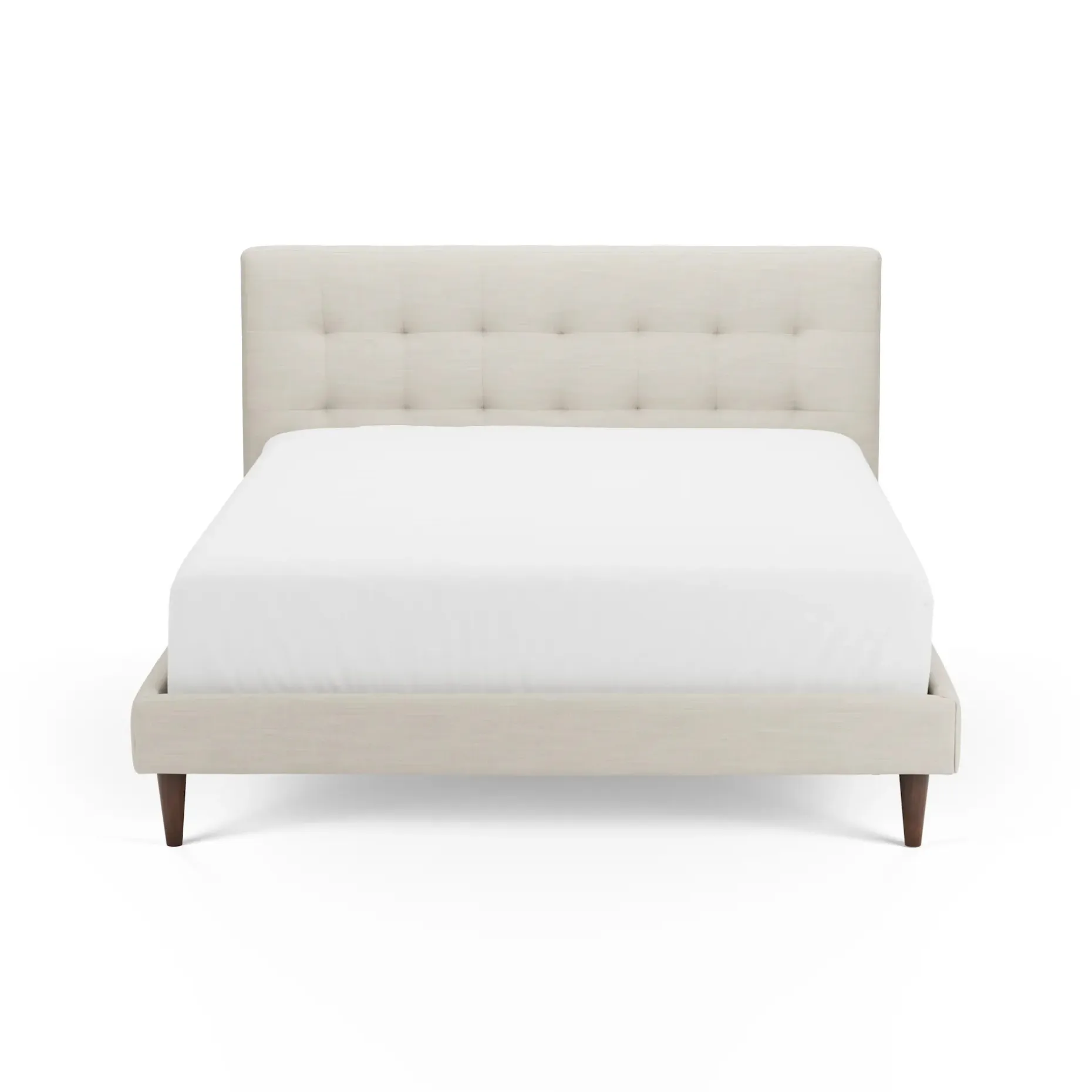 Sven Queen Tufted Bed - Biscuit Cream