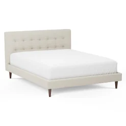 Sven Queen Tufted Bed - Biscuit Cream