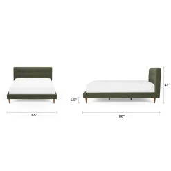 Sven Queen Tufted Bed - Fir Green