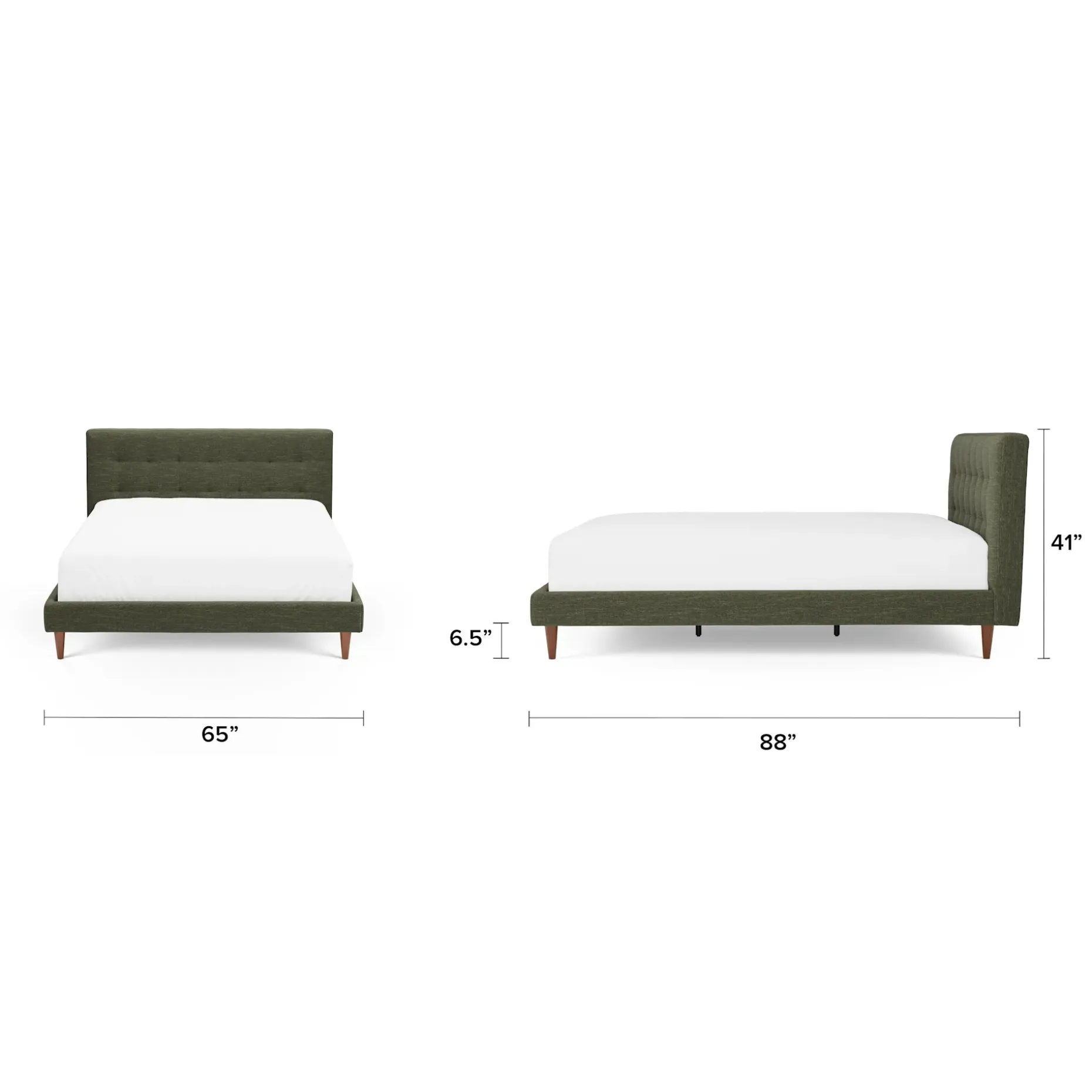 Sven Queen Tufted Bed - Fir Green