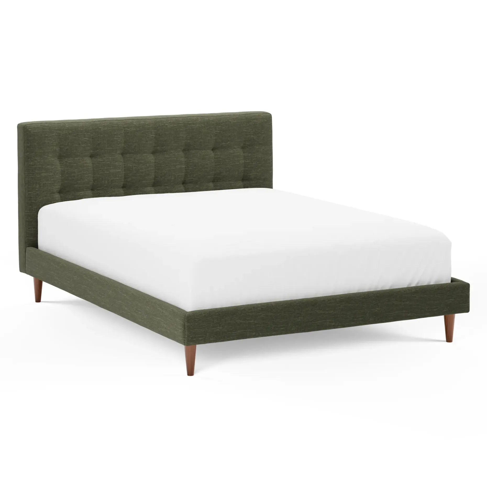 Sven Queen Tufted Bed - Fir Green