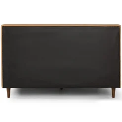 Sven Queen Tufted Leather Bed - Charme Tan