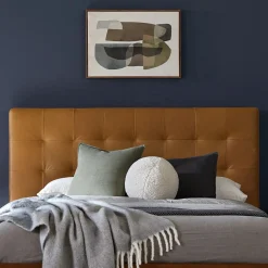 Sven Queen Tufted Leather Headboard - Charme Tan