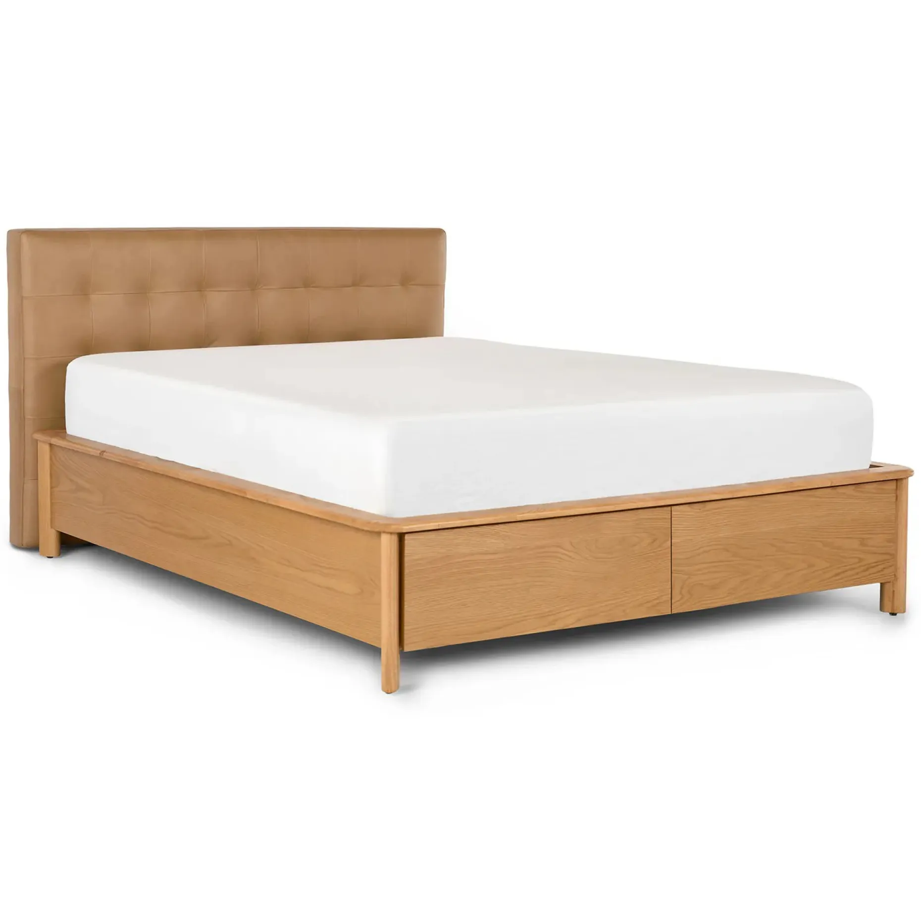 Sven Queen Tufted Leather Headboard - Charme Tan