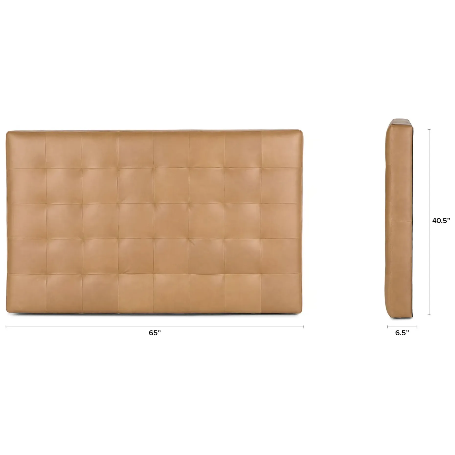 Sven Queen Tufted Leather Headboard - Charme Tan